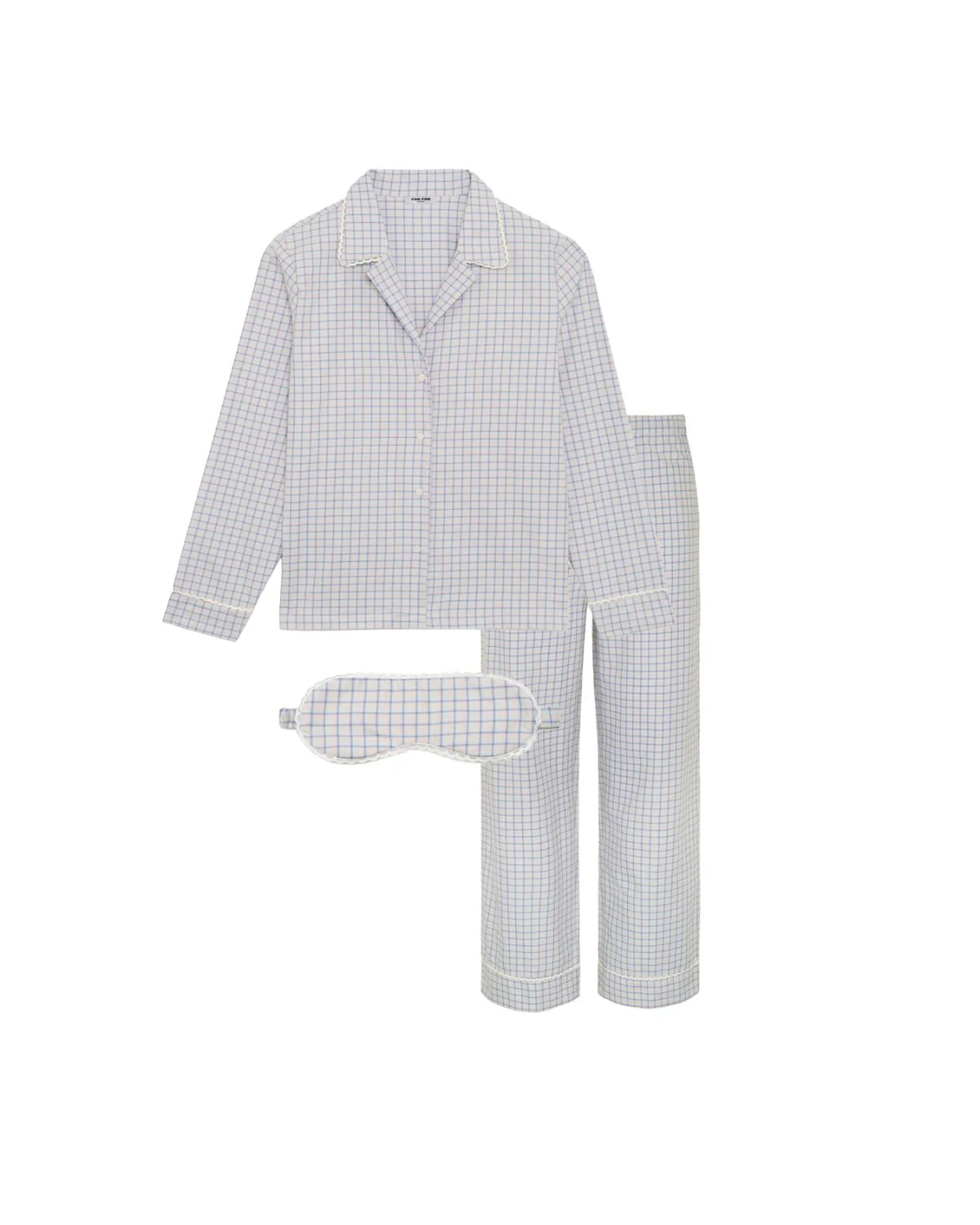 The Pajama Pant Set: French Poplin Blue Check - Image 3
