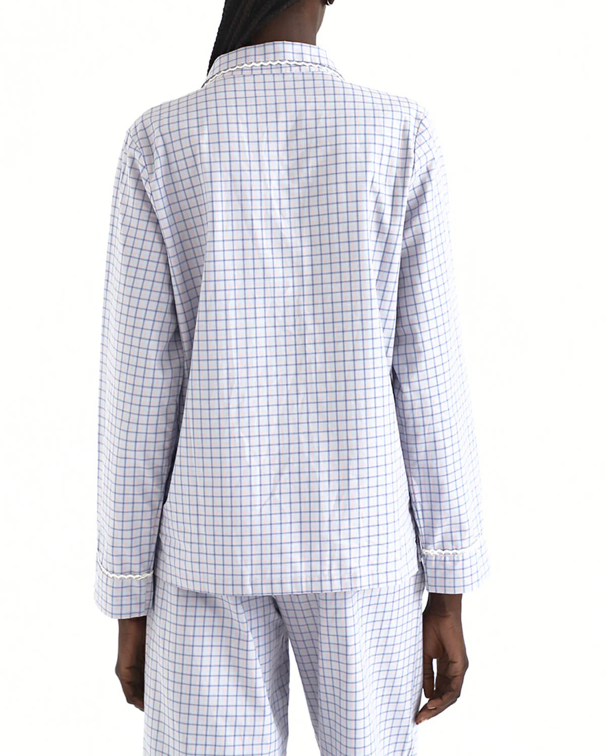 The Pajama Shirt: Blue Check French Poplin - Image 6