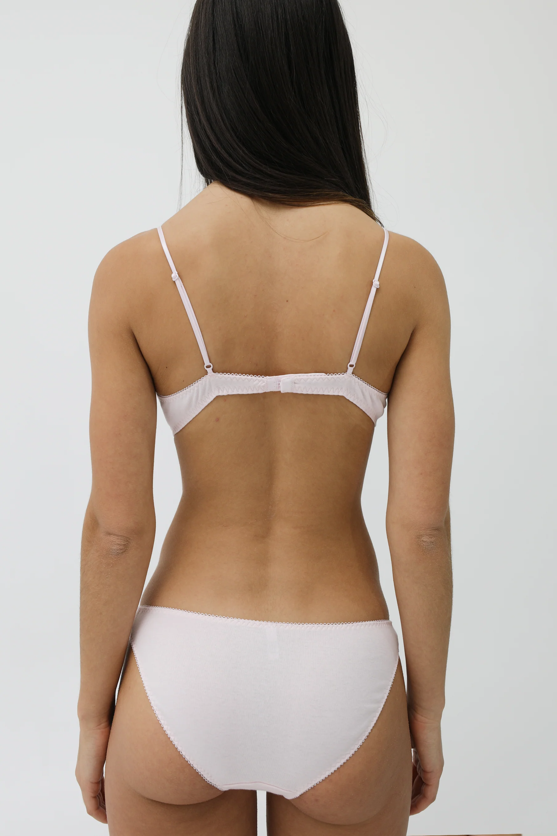 The Petite Bra 2 Pack: Cotton Jersey Baby Pink & White - Image 6