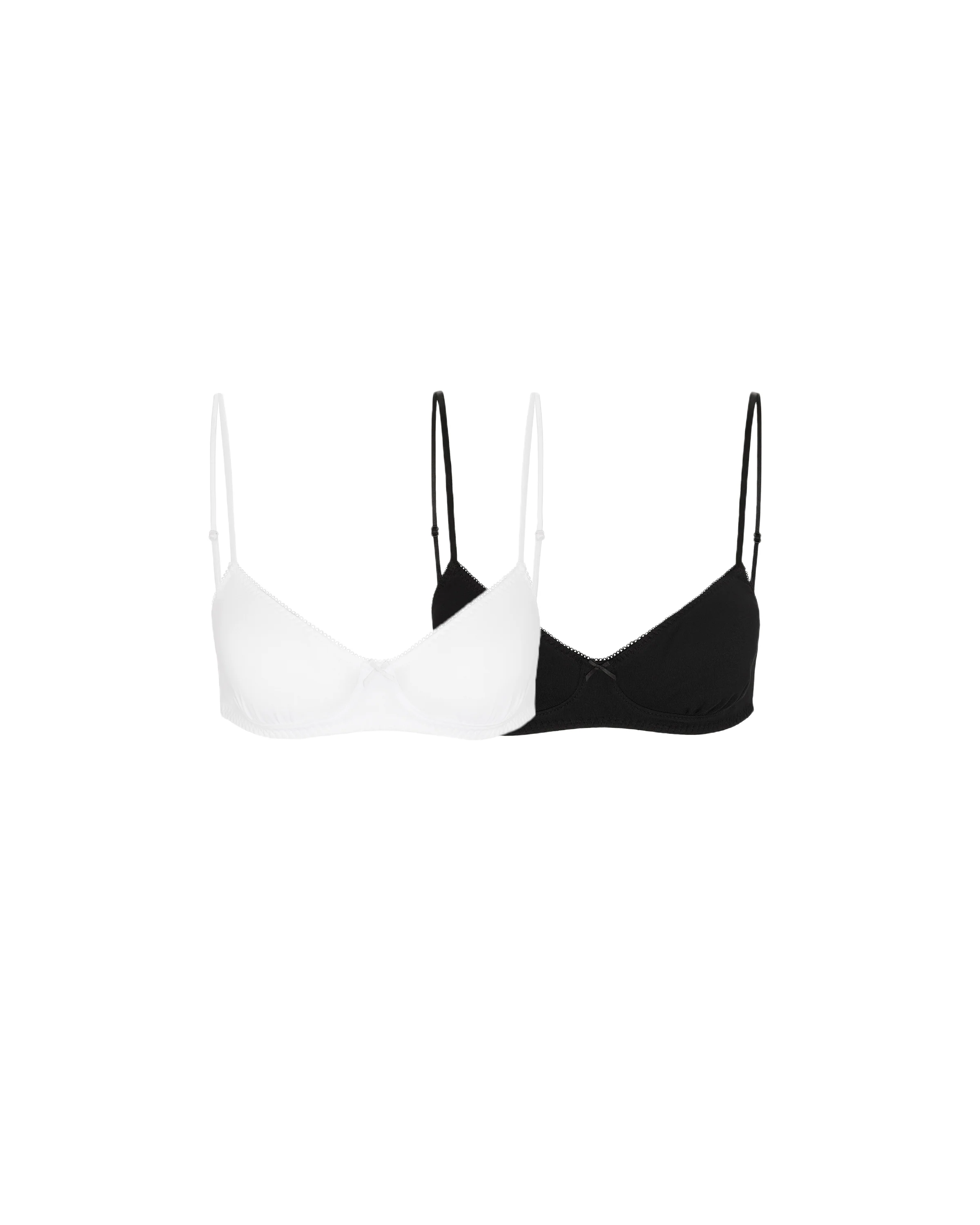 The Petite Bra 2 Pack: Cotton Jersey Black & White - Image 3