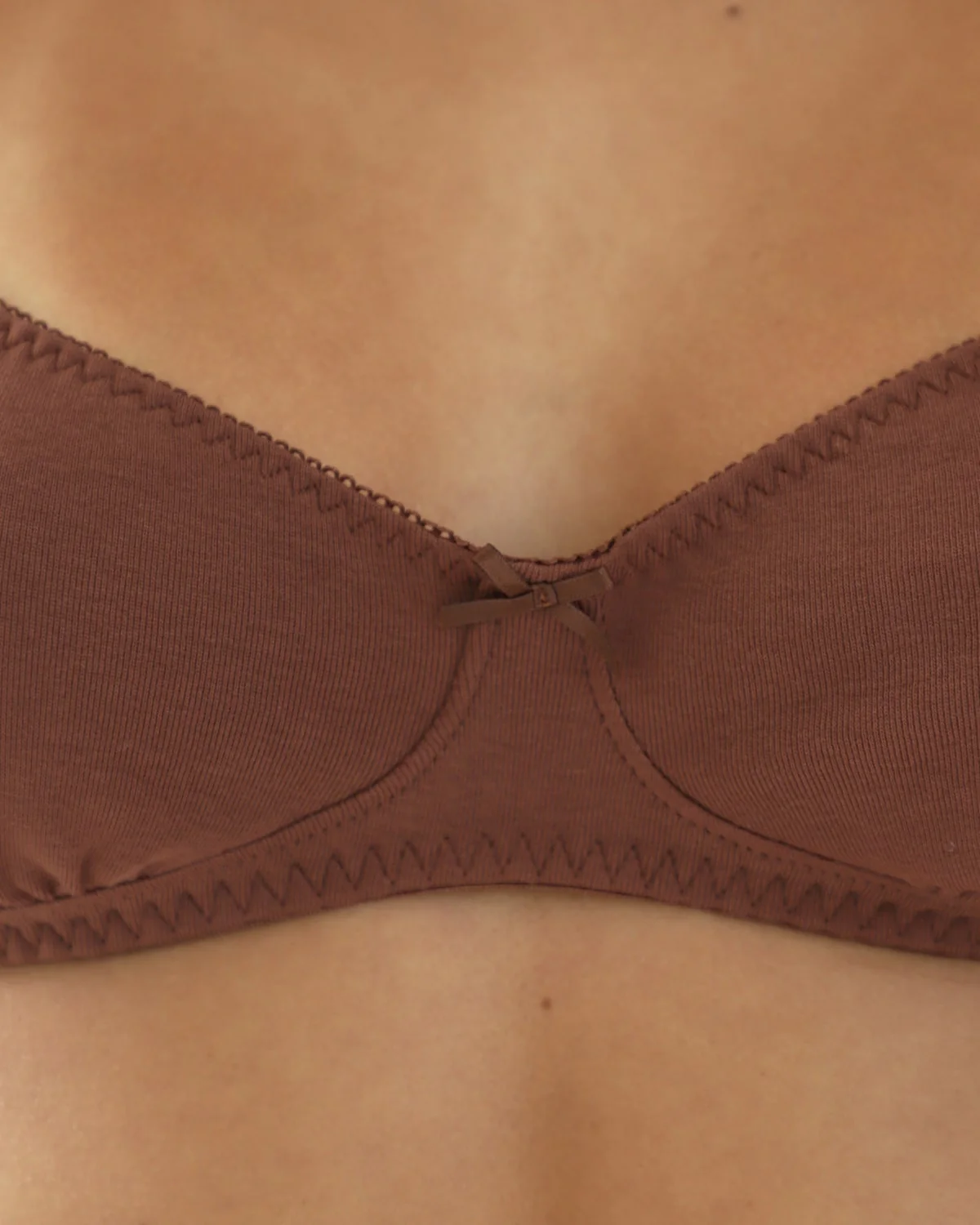 The Petite Bra 2 Pack: Cotton Jersey Baby Pink & Brown - Image 6