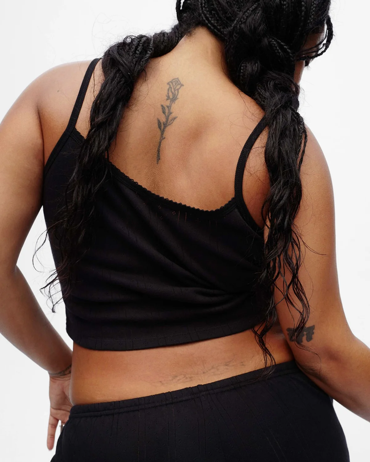The Crop Picot Tank: Black Pointelle - Image 5