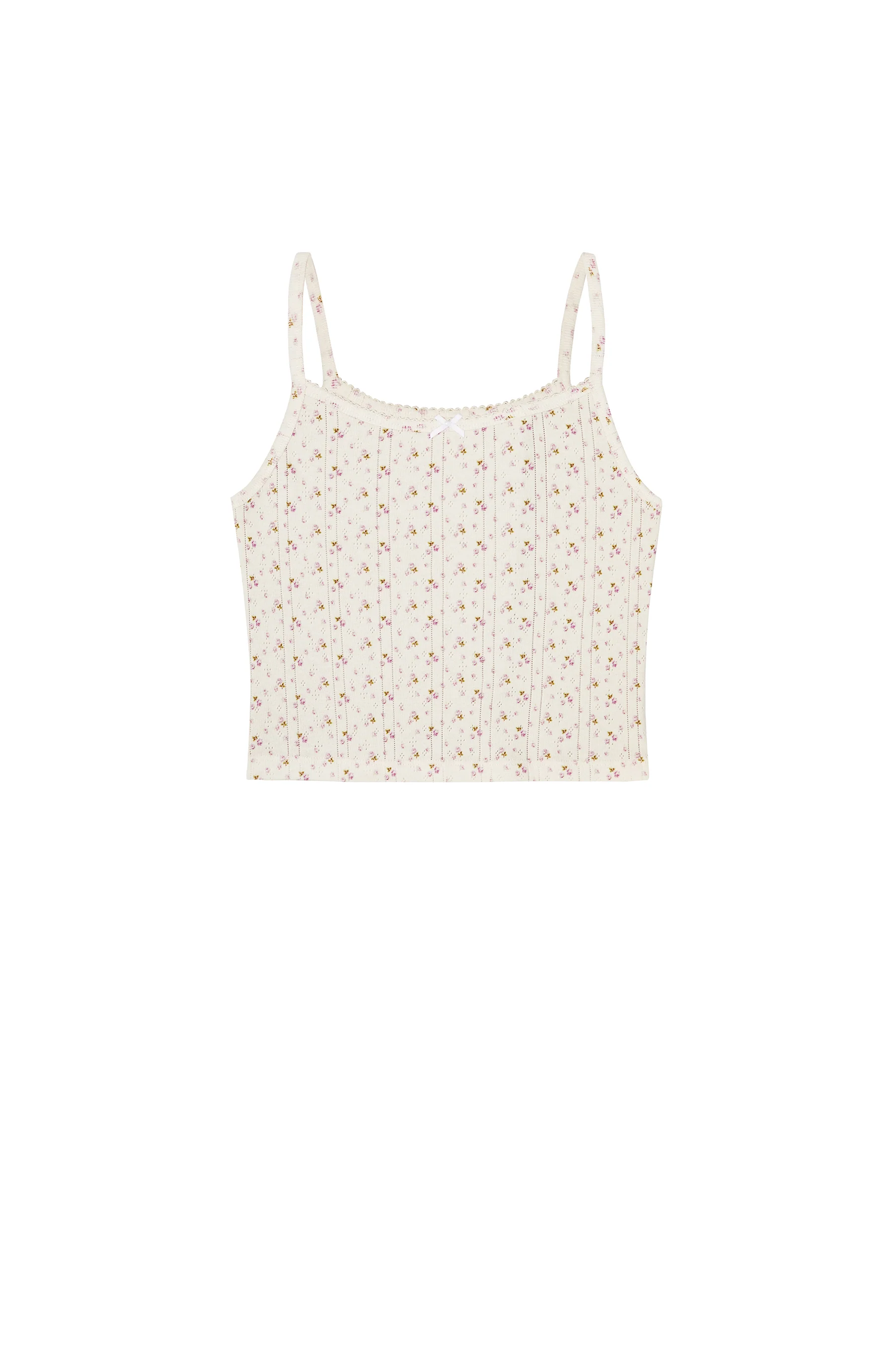 The Crop Picot Tank: English Rose Pointelle - Image 3
