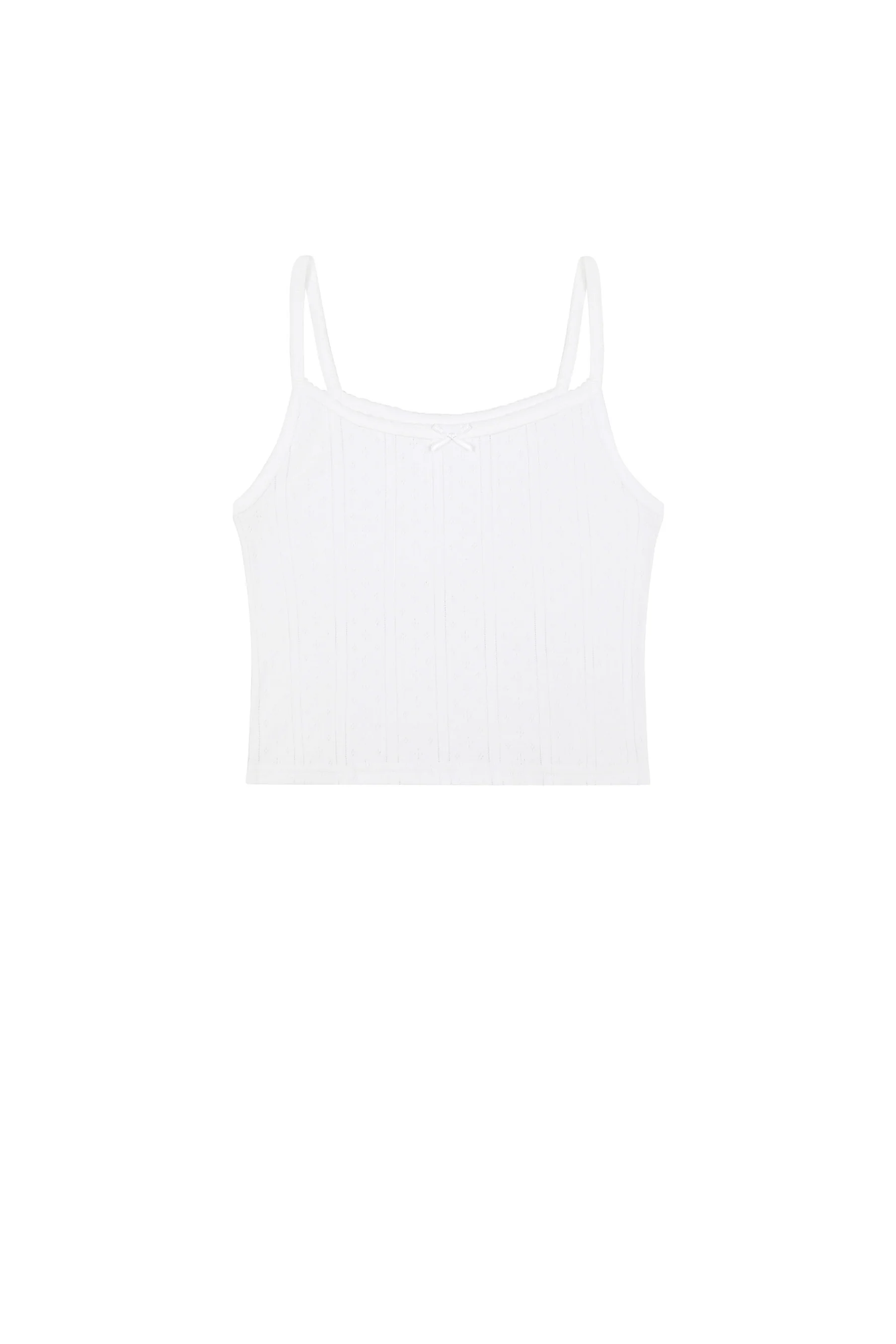 The Crop Picot Tank: White Pointelle - Image 3