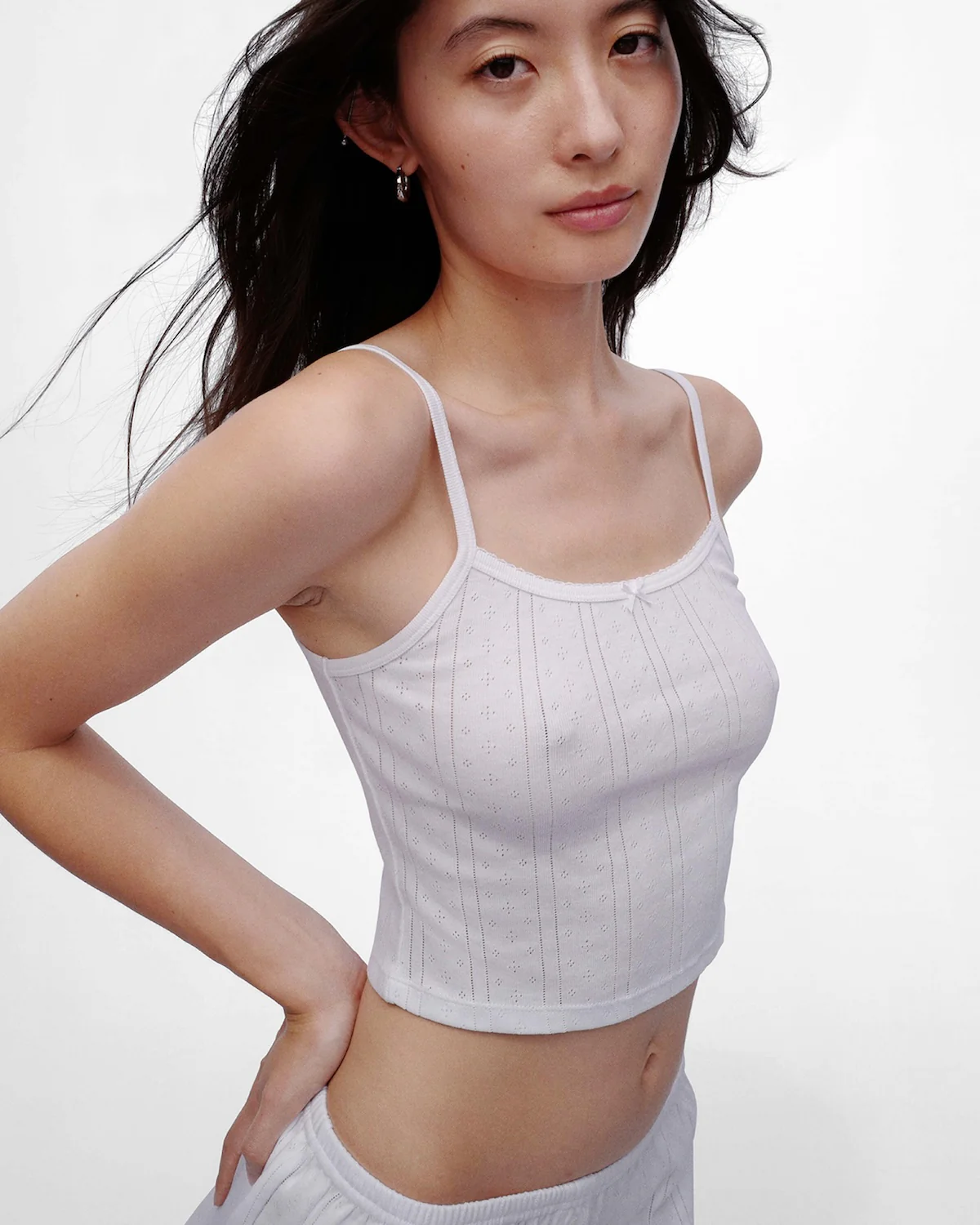 The Crop Picot Tank: White Pointelle - Image 6