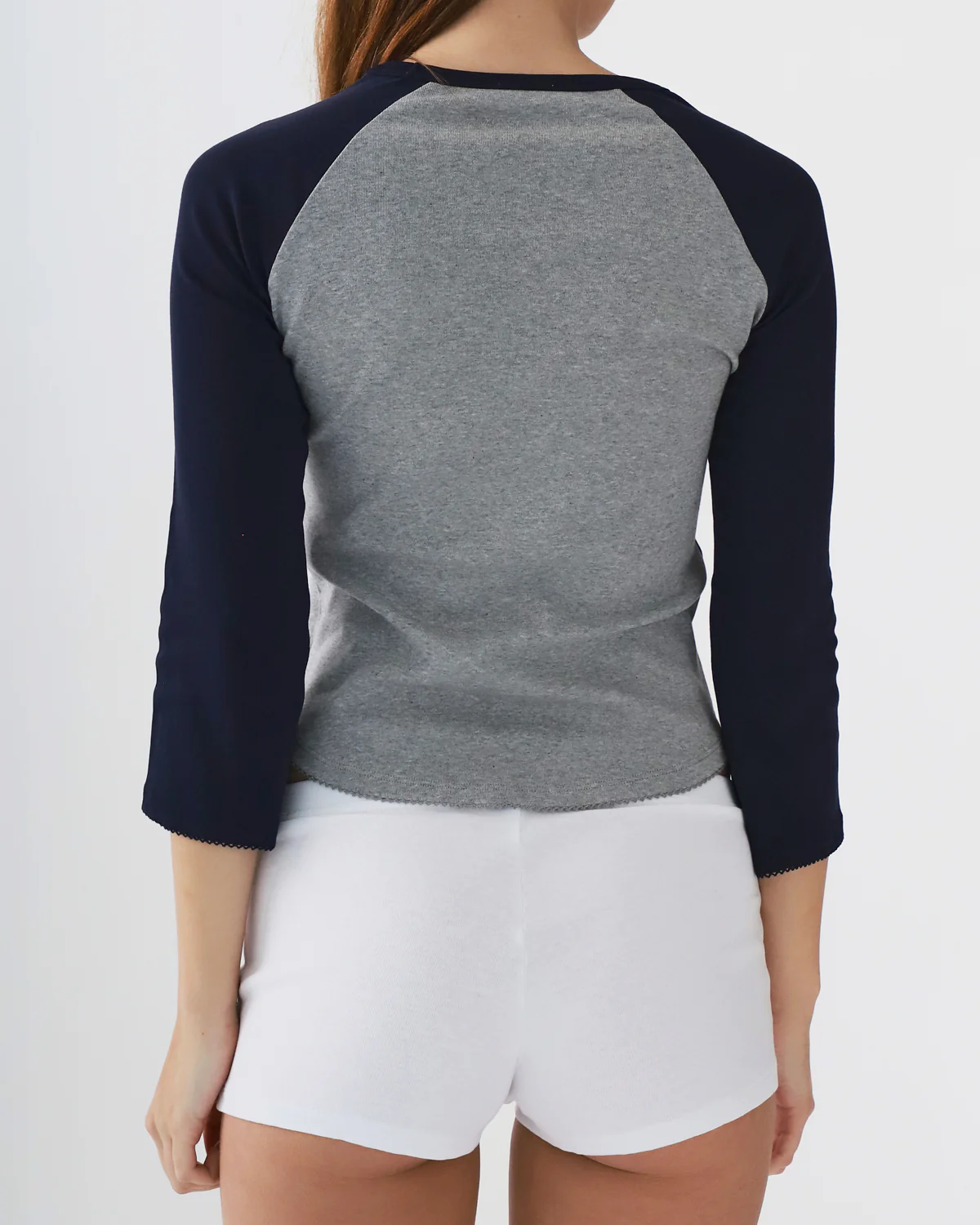 The Raglan: Grey / Navy Cotton Jersey - Image 6