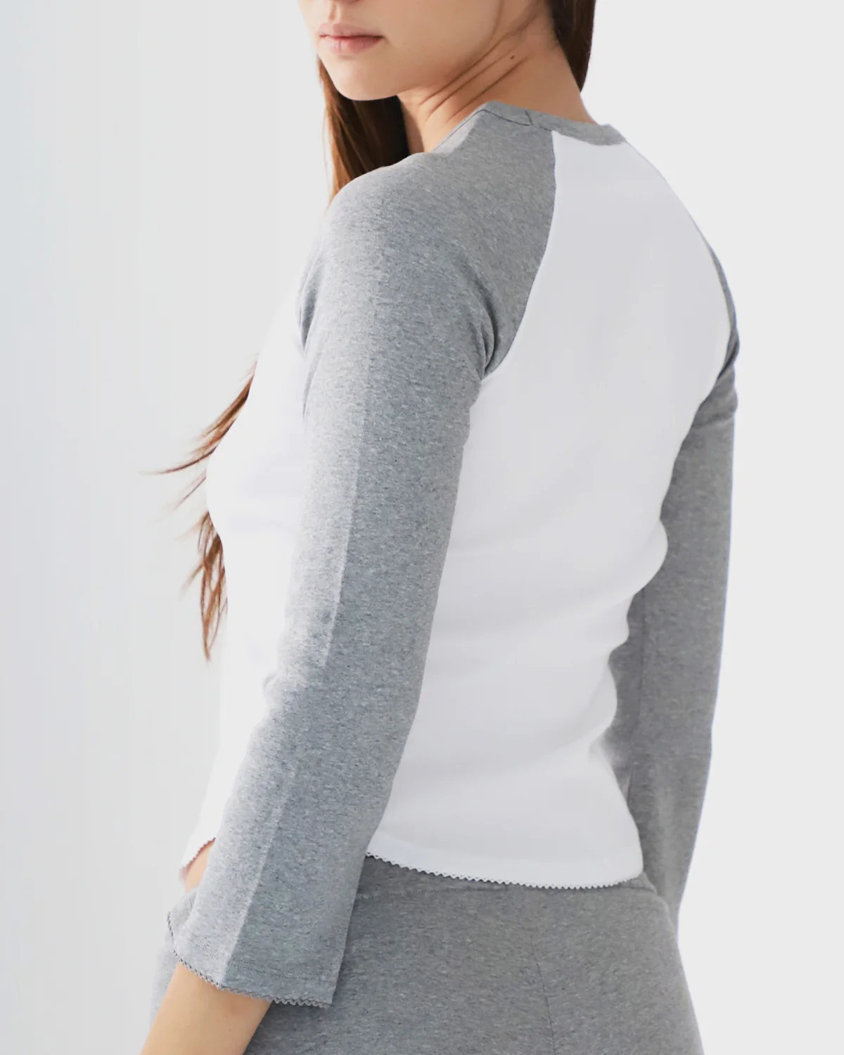 The Raglan: White / Grey Cotton Jersey - Image 6