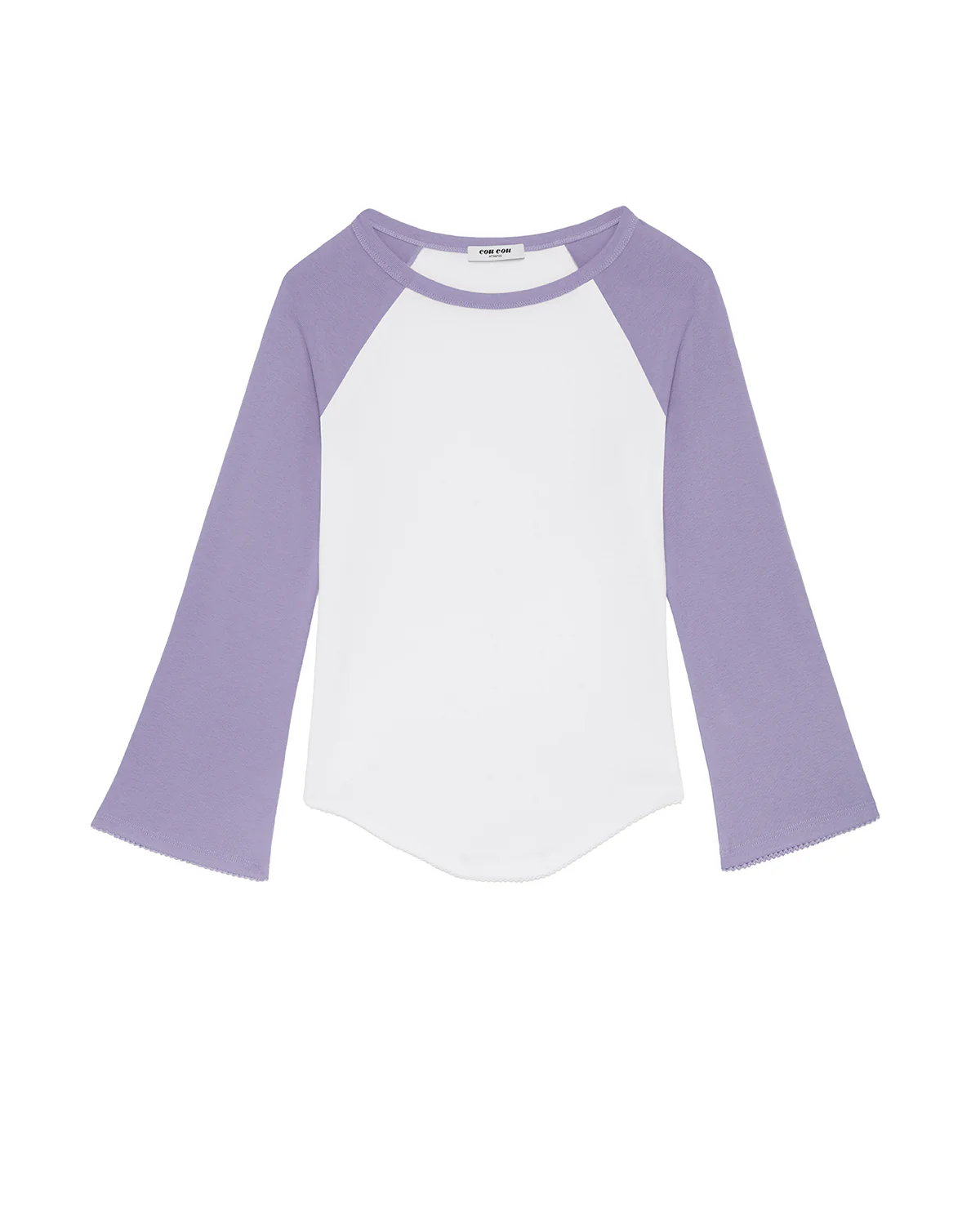 The Raglan: White / Lilac Cotton Jersey - Image 3