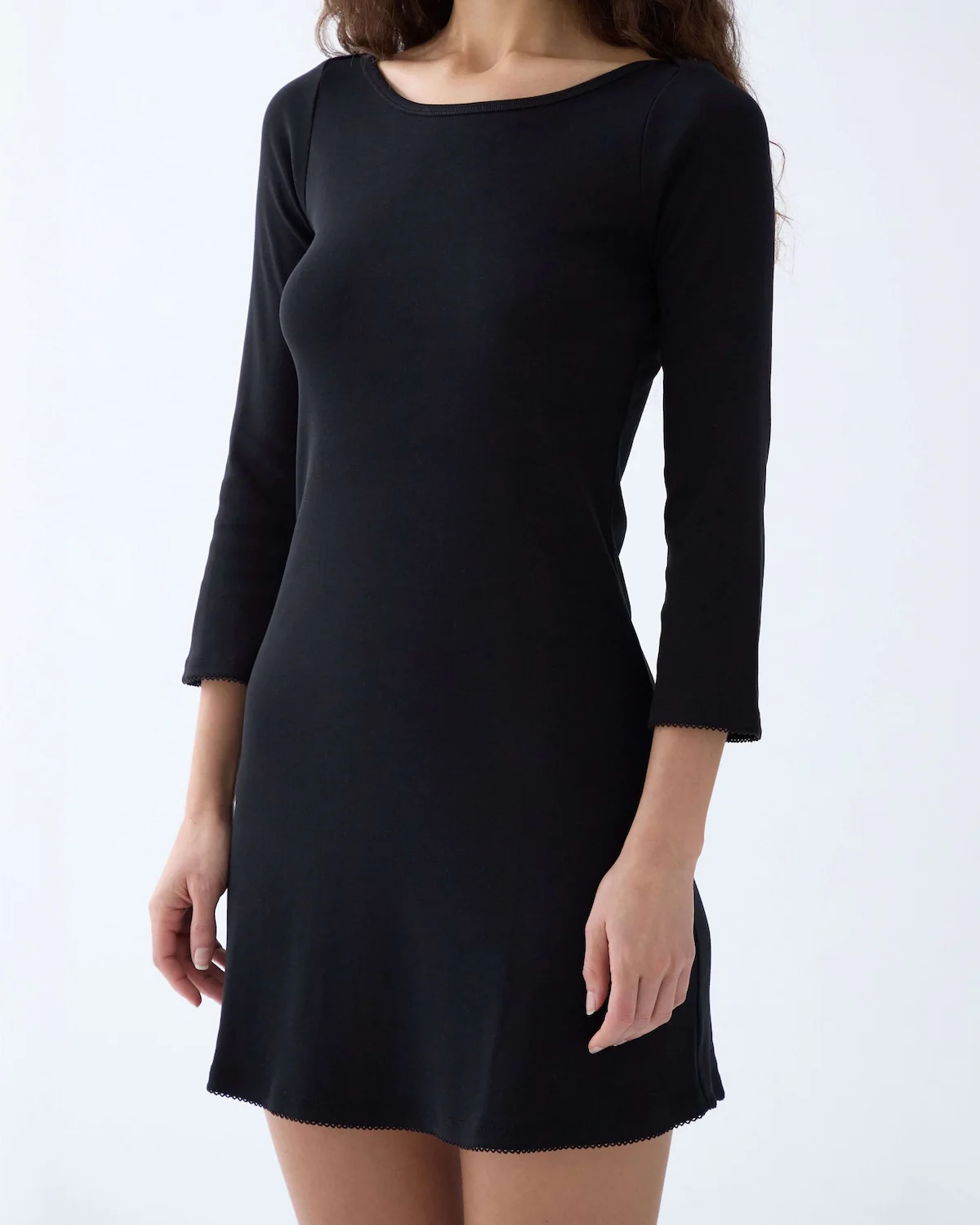 The Rina Dress: Black Cotton Jersey - Image 4