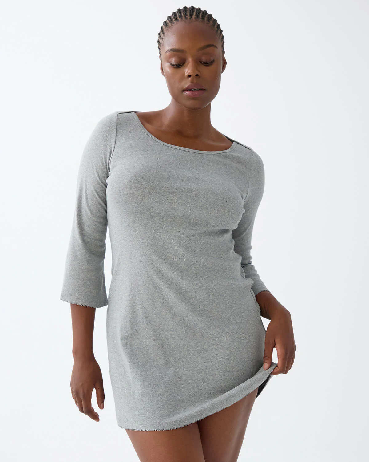The Rina Dress: Grey Cotton Jersey - Image 4