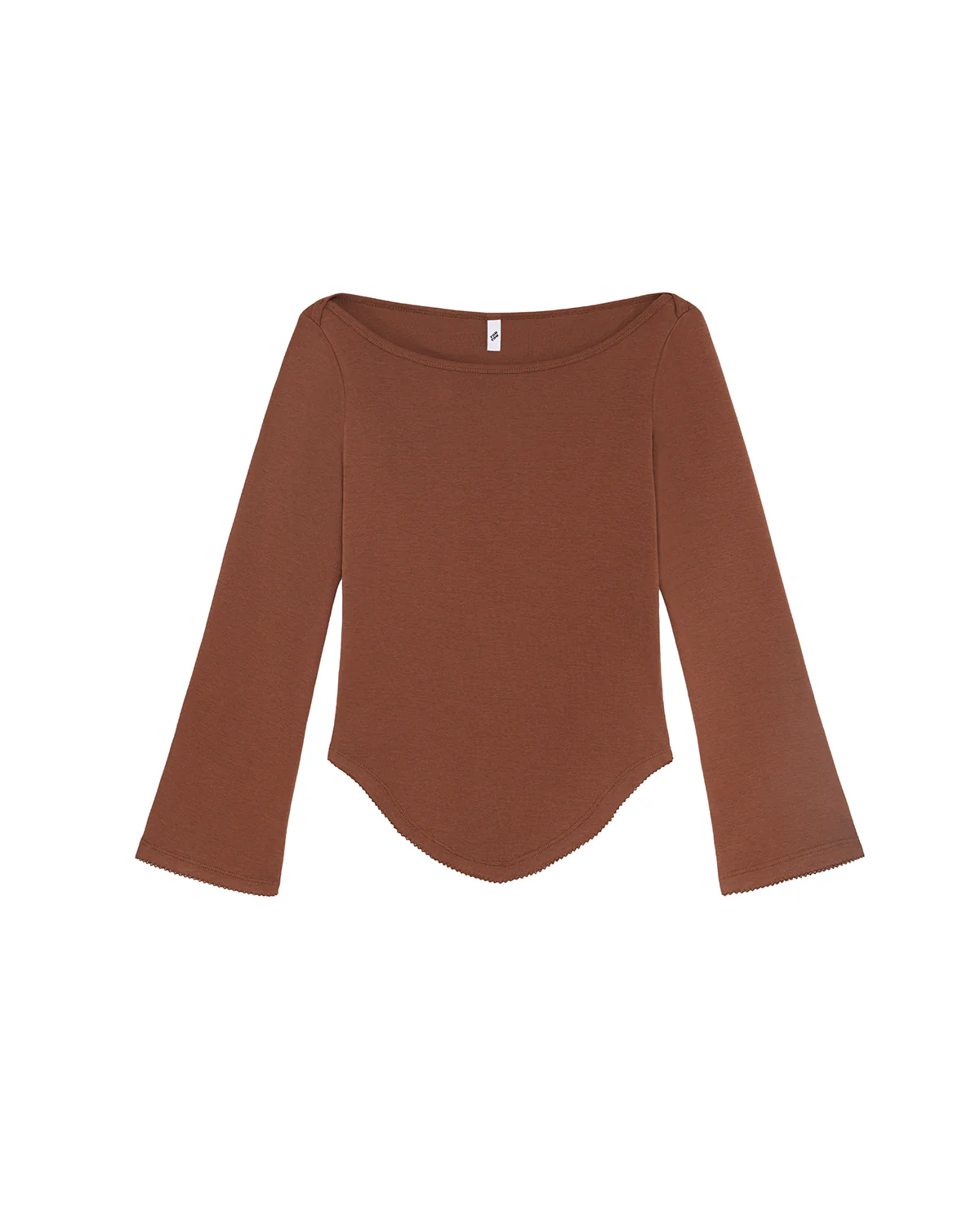 The Rina Long Sleeve: Brown Cotton Jersey - Image 3