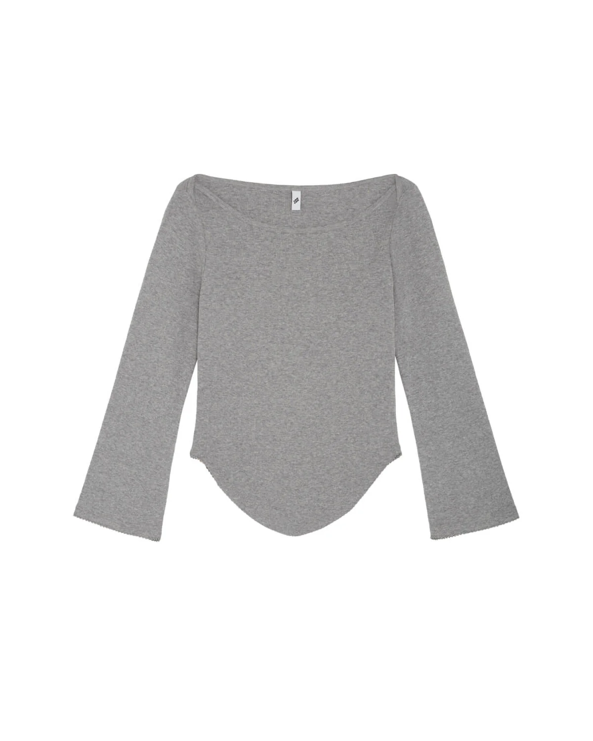 The Rina Long Sleeve: Grey Cotton Jersey - Image 3