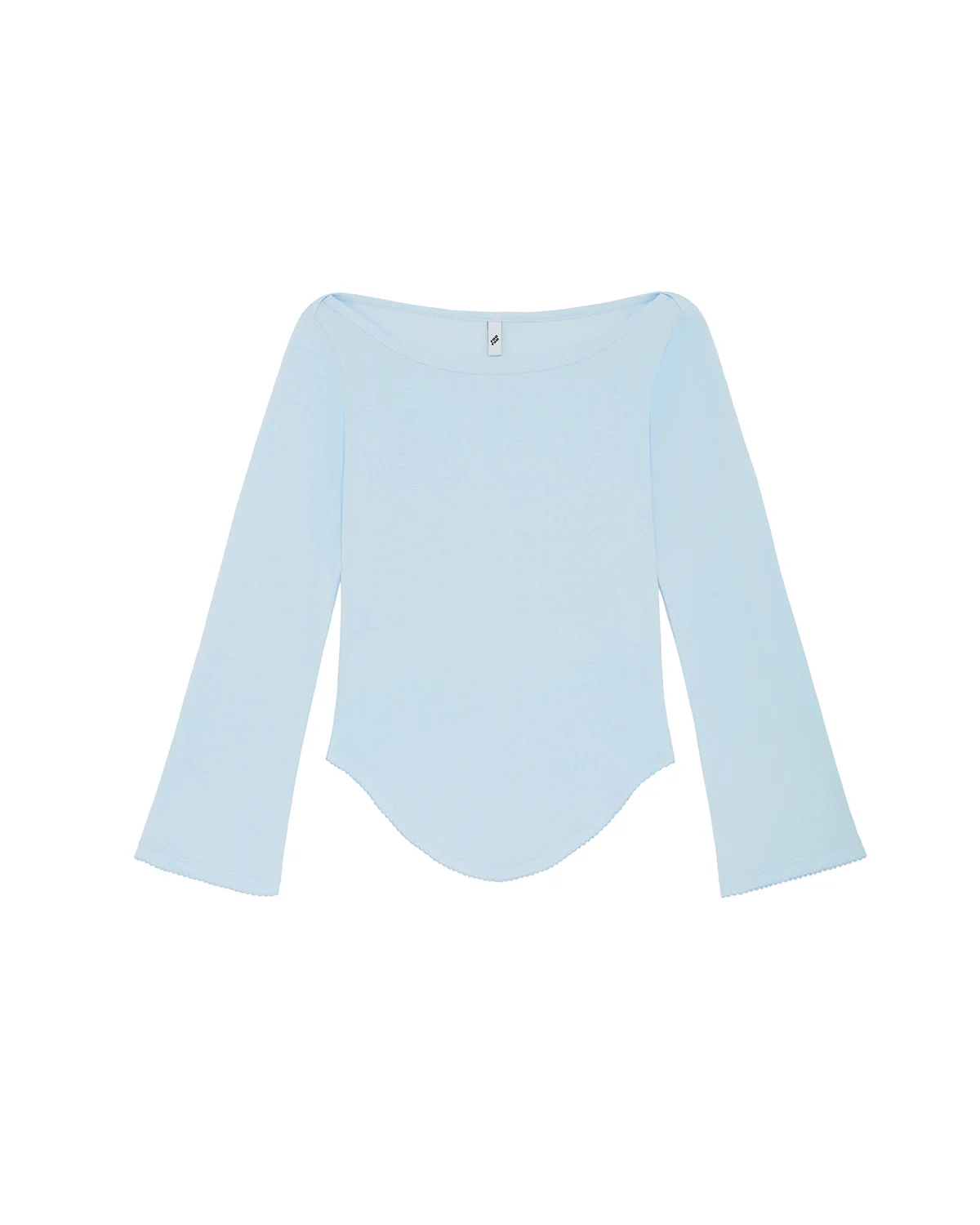 The Rina Long Sleeve: Sky Blue Cotton Jersey - Image 3