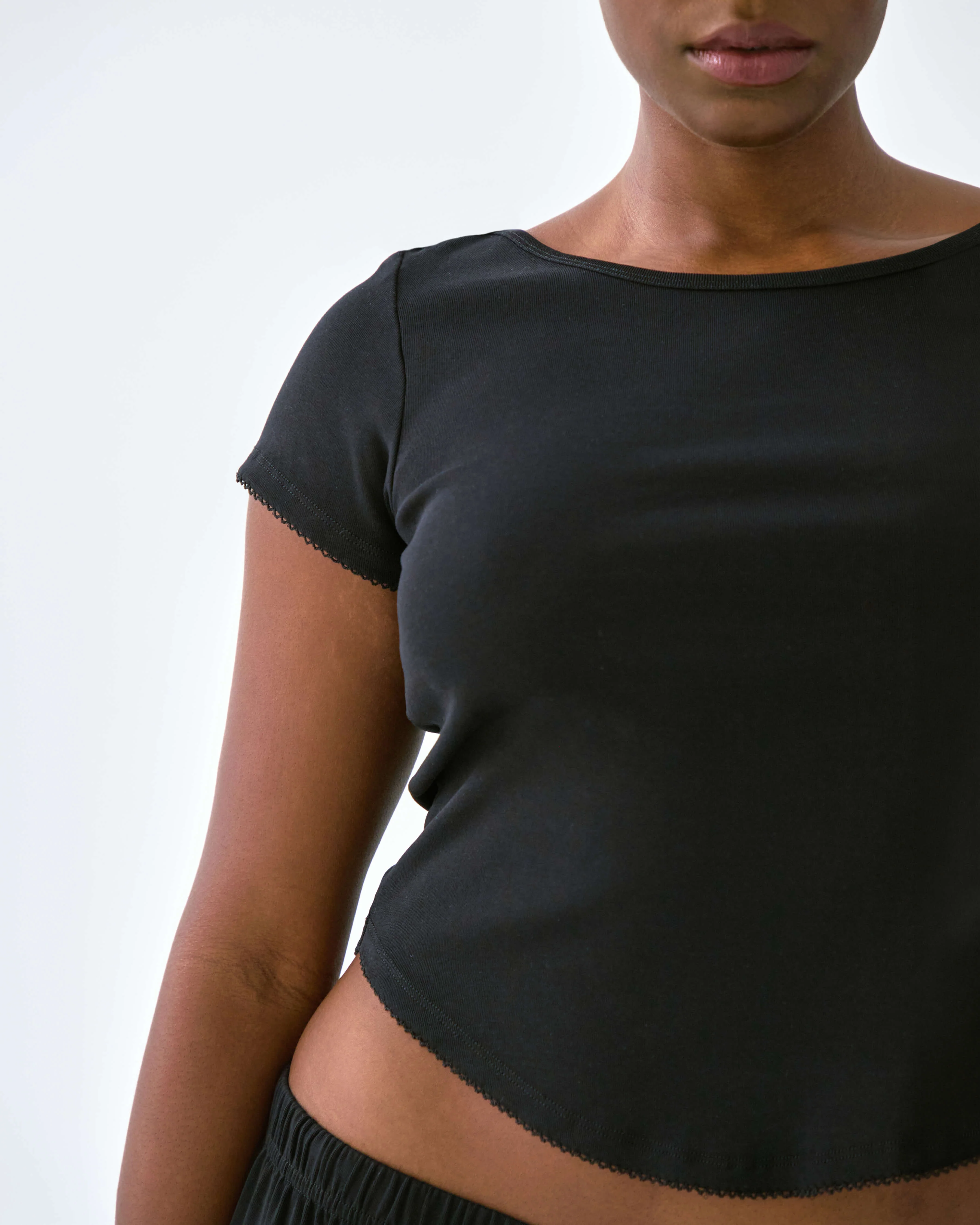 The Rina Tee: Black Cotton Jersey - Image 5
