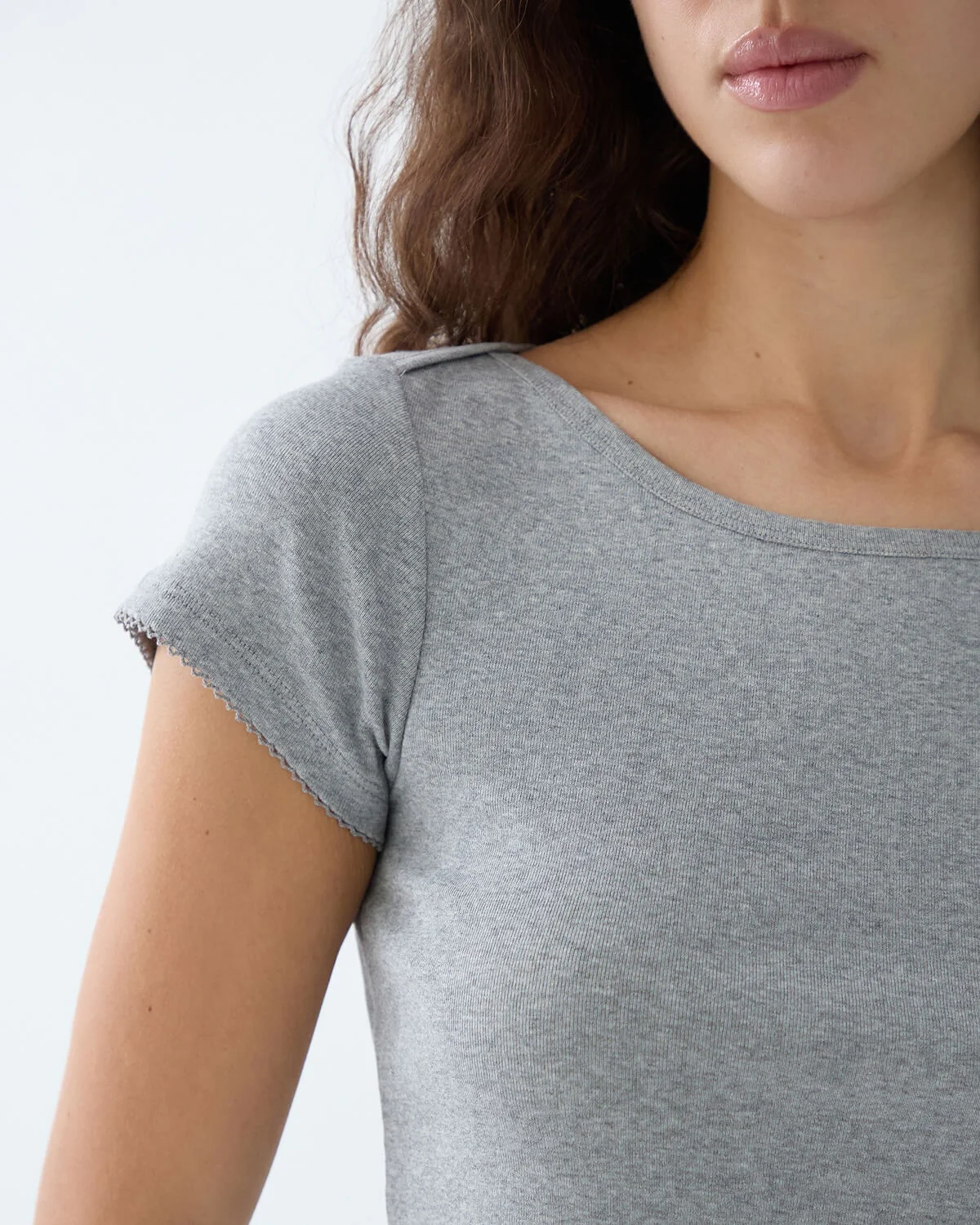The Rina Tee: Grey Cotton Jersey - Image 4