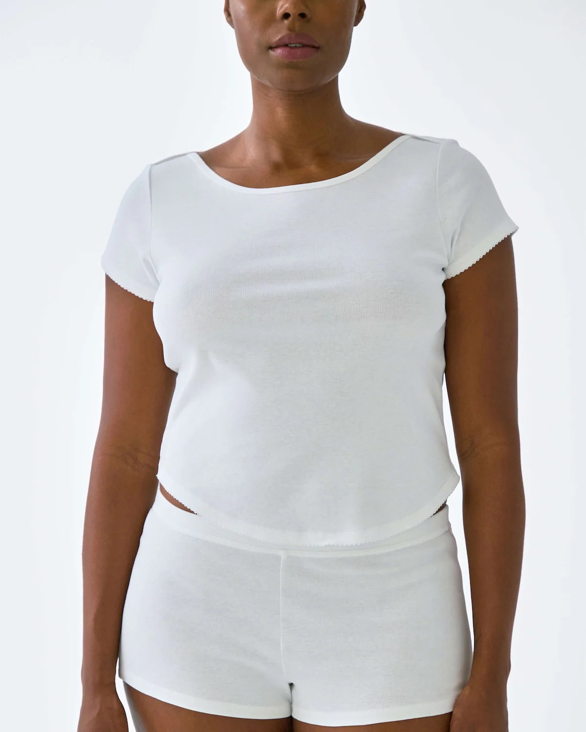 The Rina Tee: White Cotton Jersey - Image 4