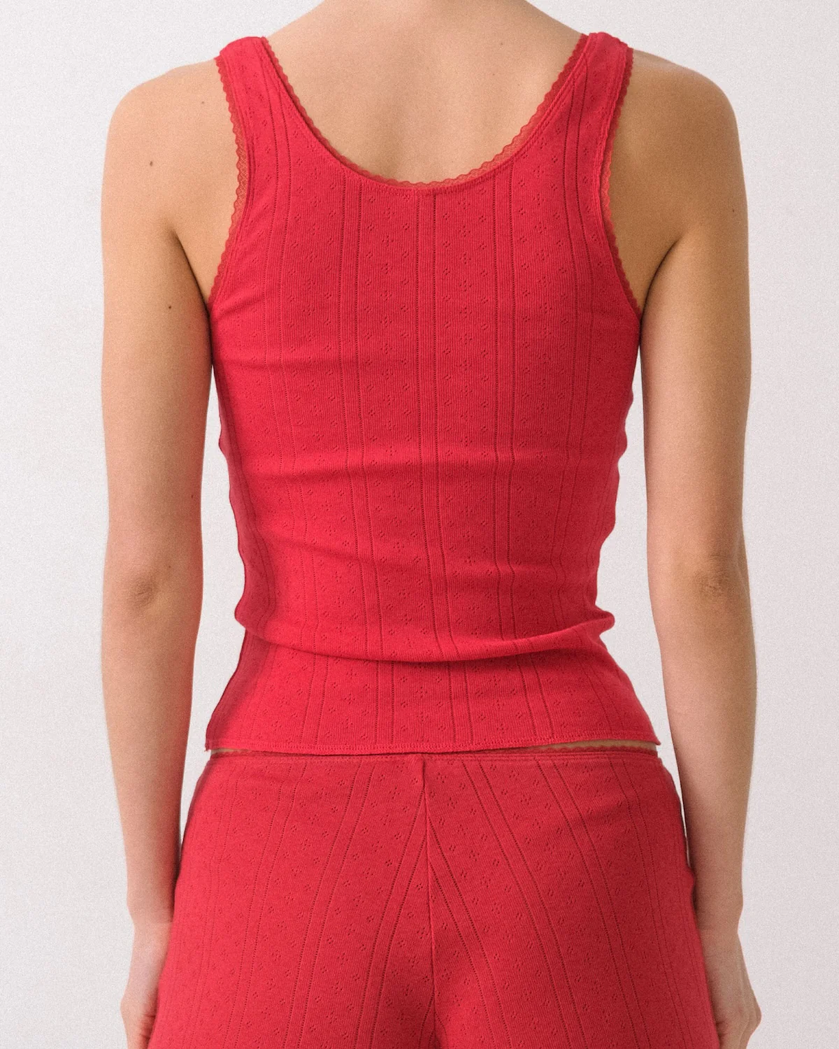 The Scoop Tank: Cherry Red Pointelle - Image 6