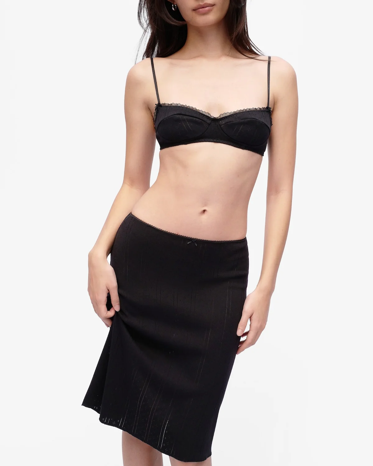 The Slip Skirt: Black Pointelle - Image 6