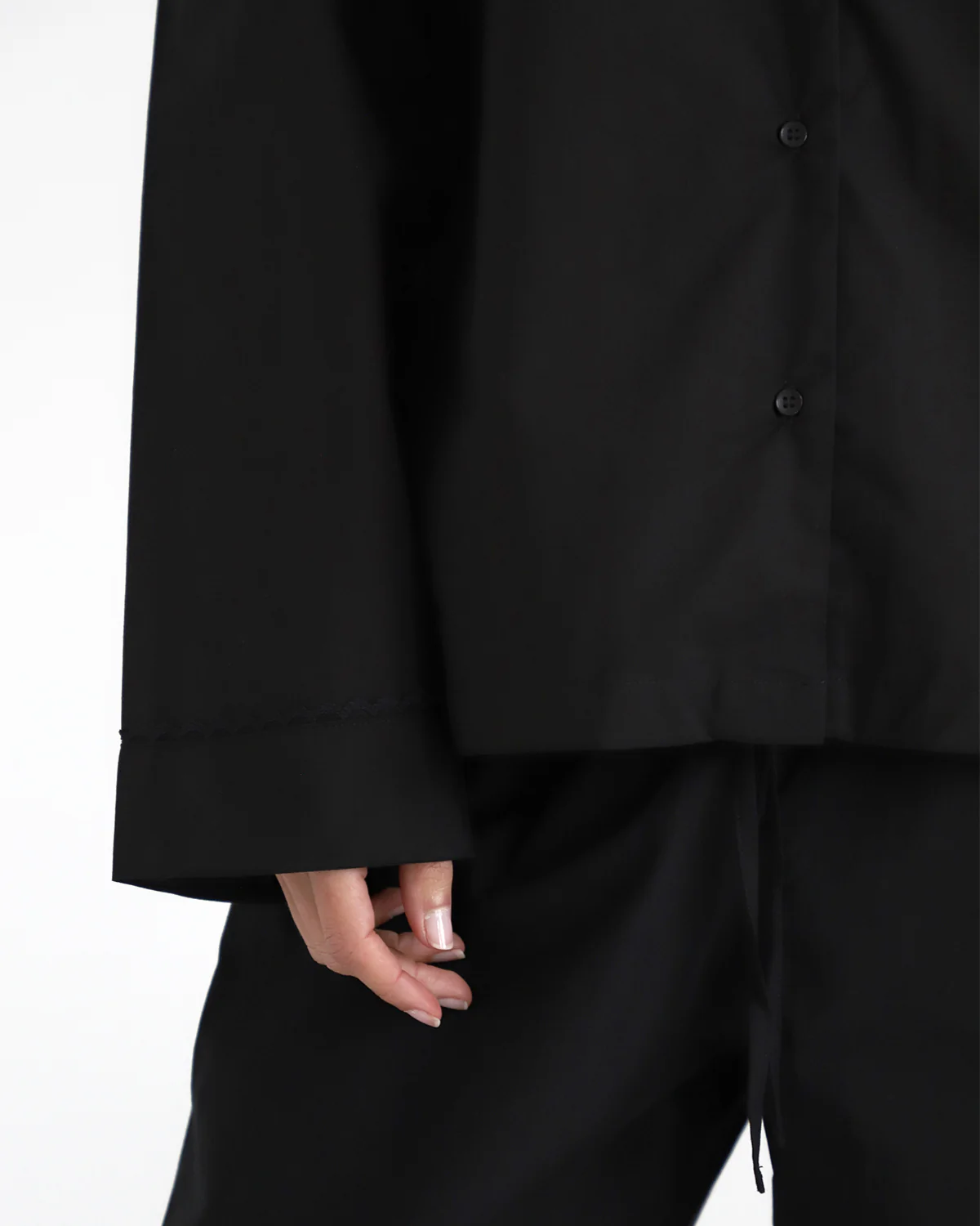 The Sunday Shirt: Black Cotton Voile - Image 5