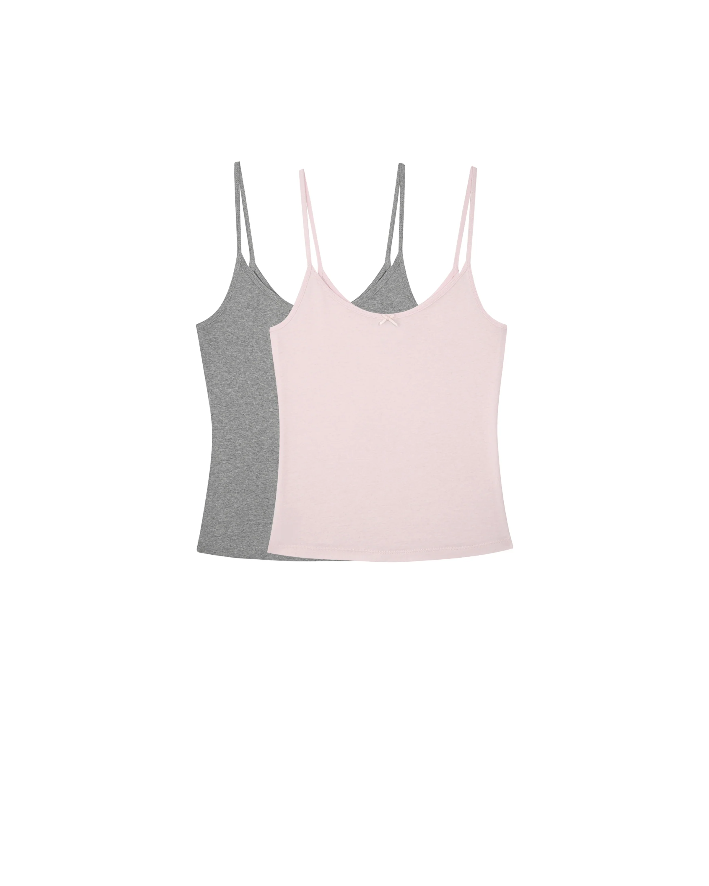 The Tank 2 Pack: Cotton Jersey Baby Pink & Grey - Image 3