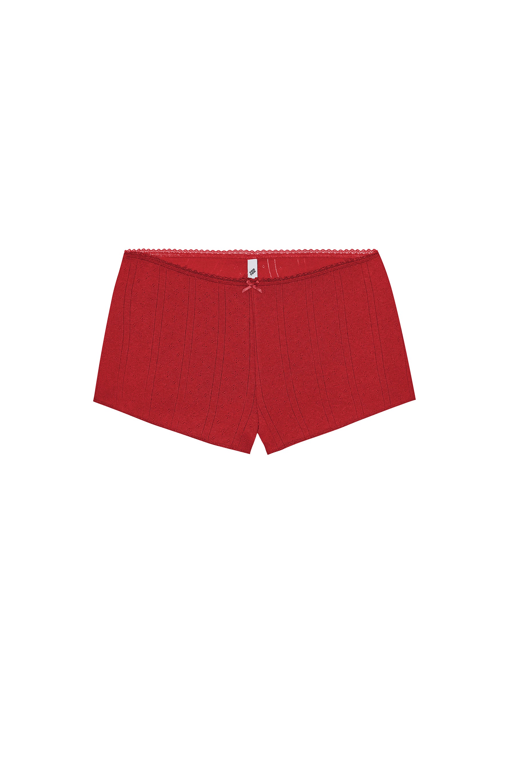 The Teeny Tiny Short: Cherry Red Pointelle - Image 3