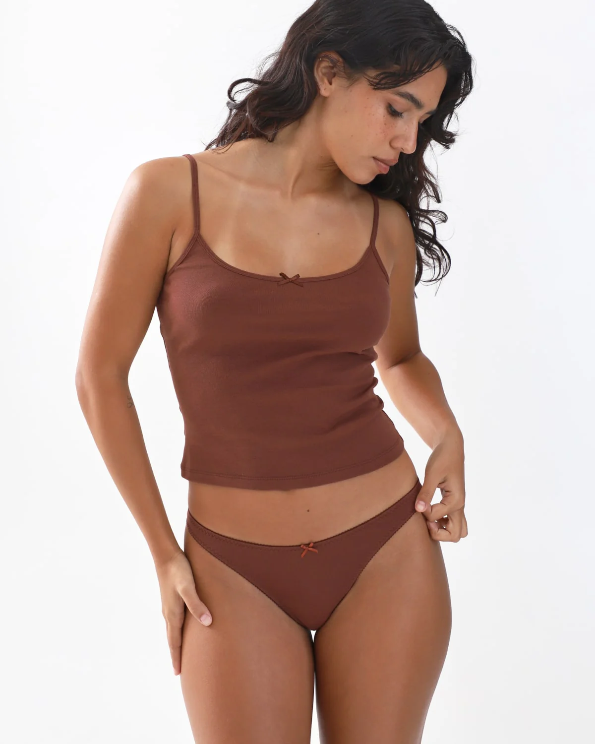 The Thong: Brown Cotton Jersey - Image 6