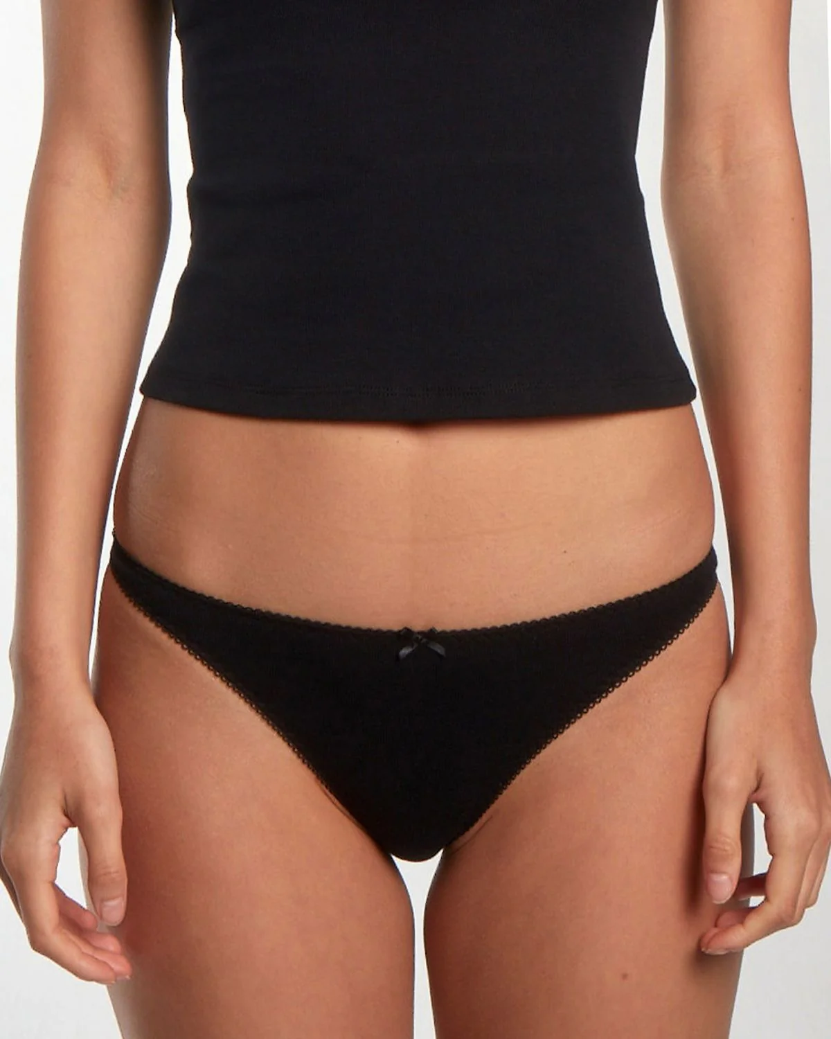 The Thong 3 Pack: Cotton Jersey Brown, Baby Pink, Black - Image 9