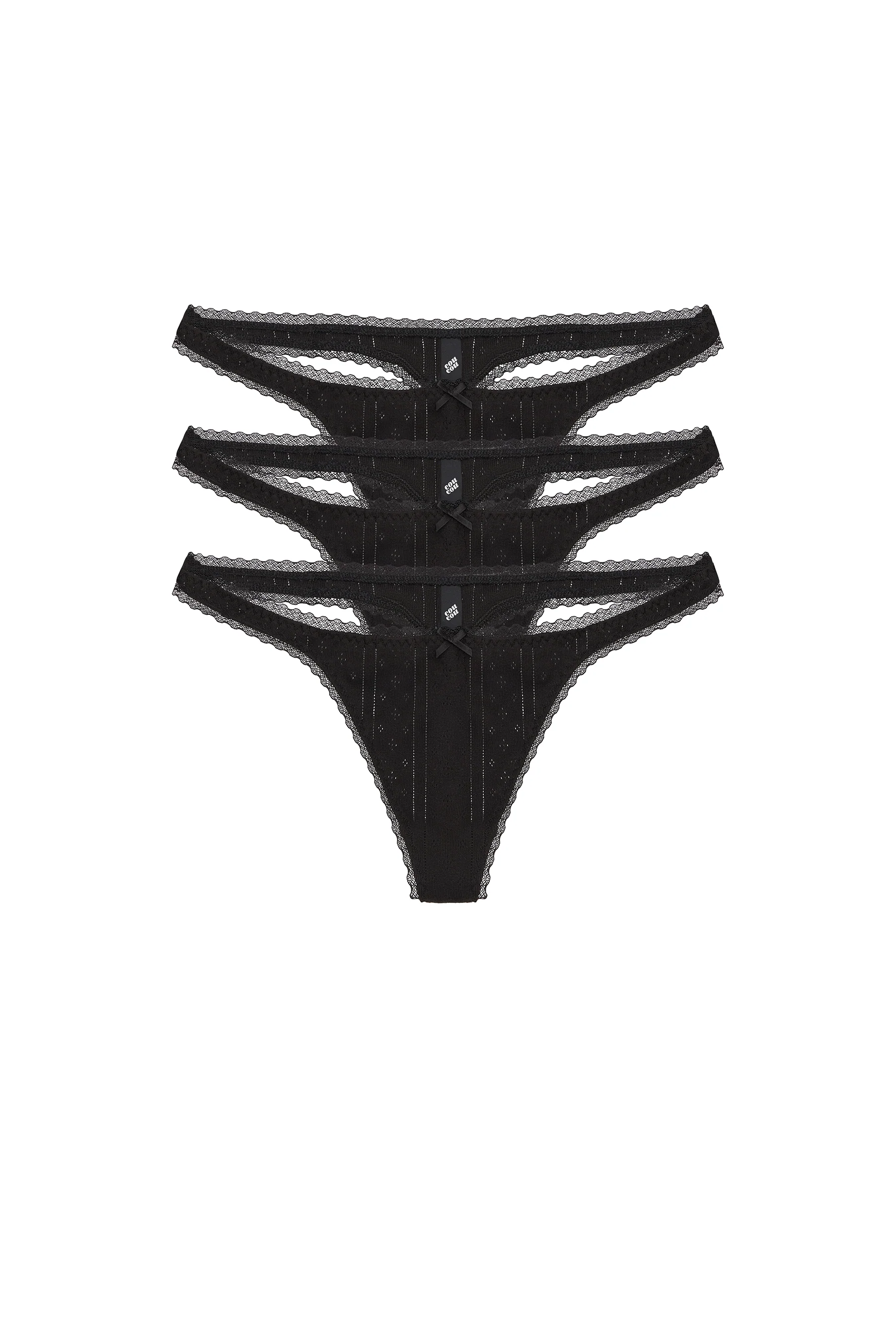 The Thong 3 Pack: Black - Image 3