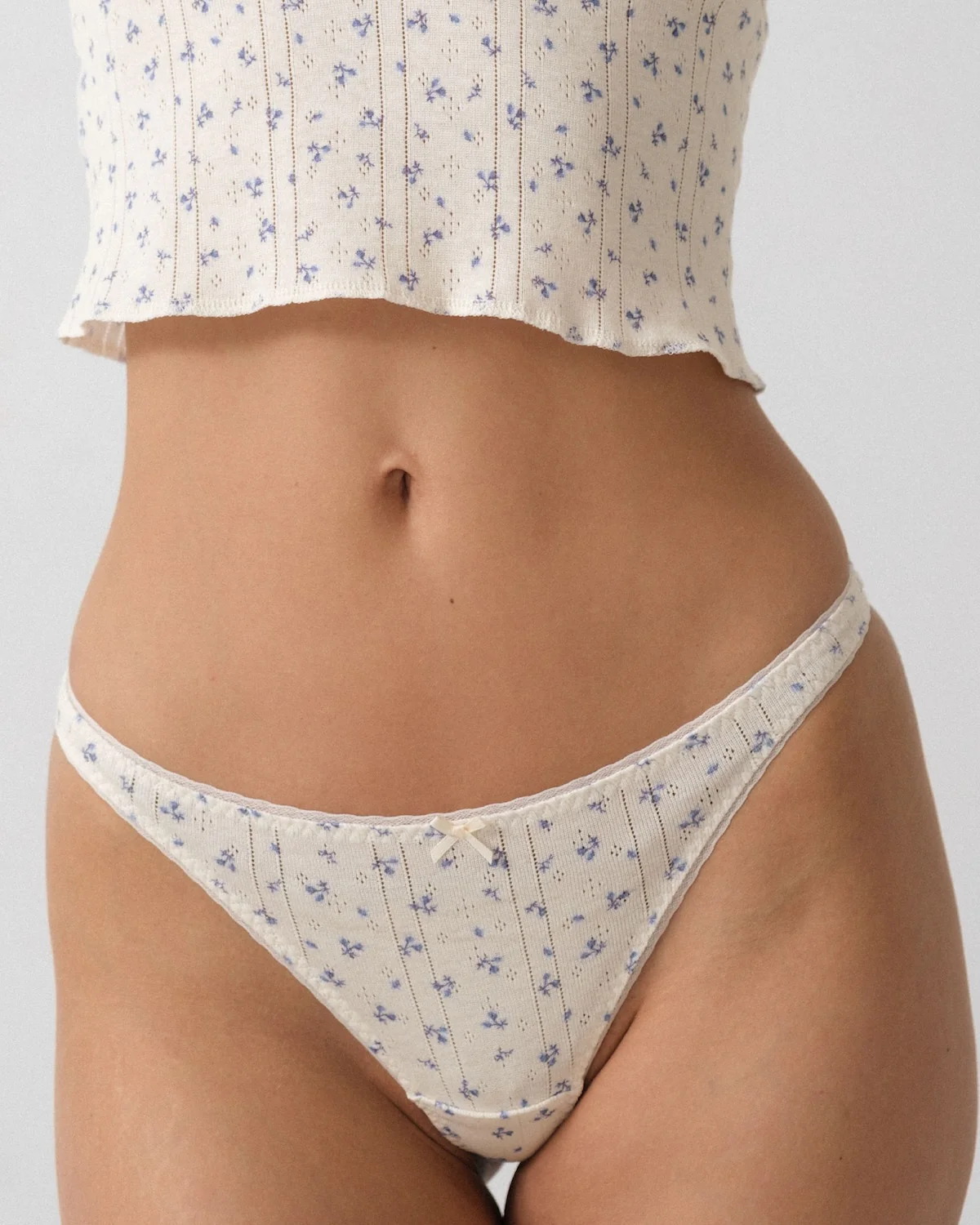 The Thong: Blue Fields Pointelle - Image 4