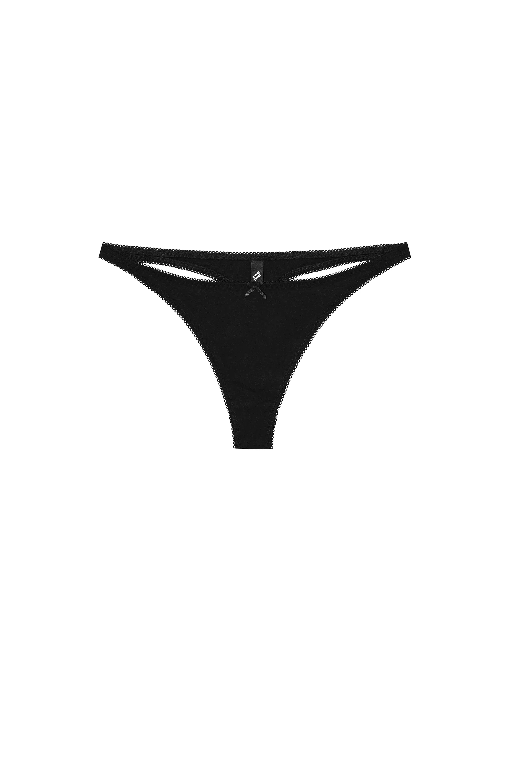 The Thong: Black Cotton Jersey - Image 3