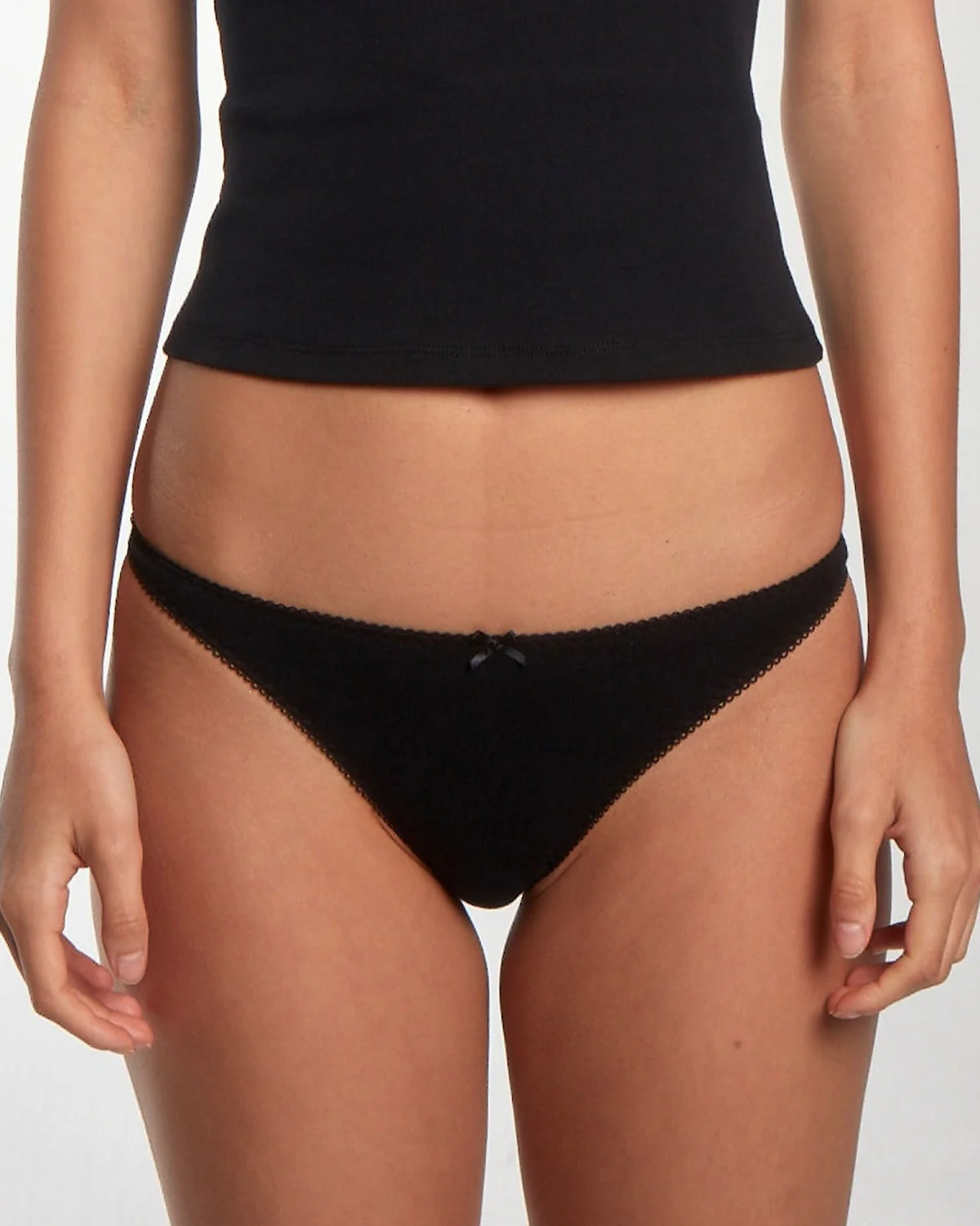 The Thong: Black Cotton Jersey - Image 8