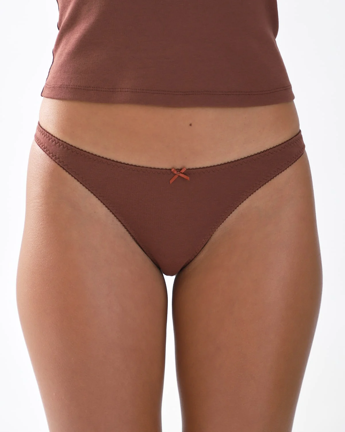 The Thong: Brown Cotton Jersey - Image 4