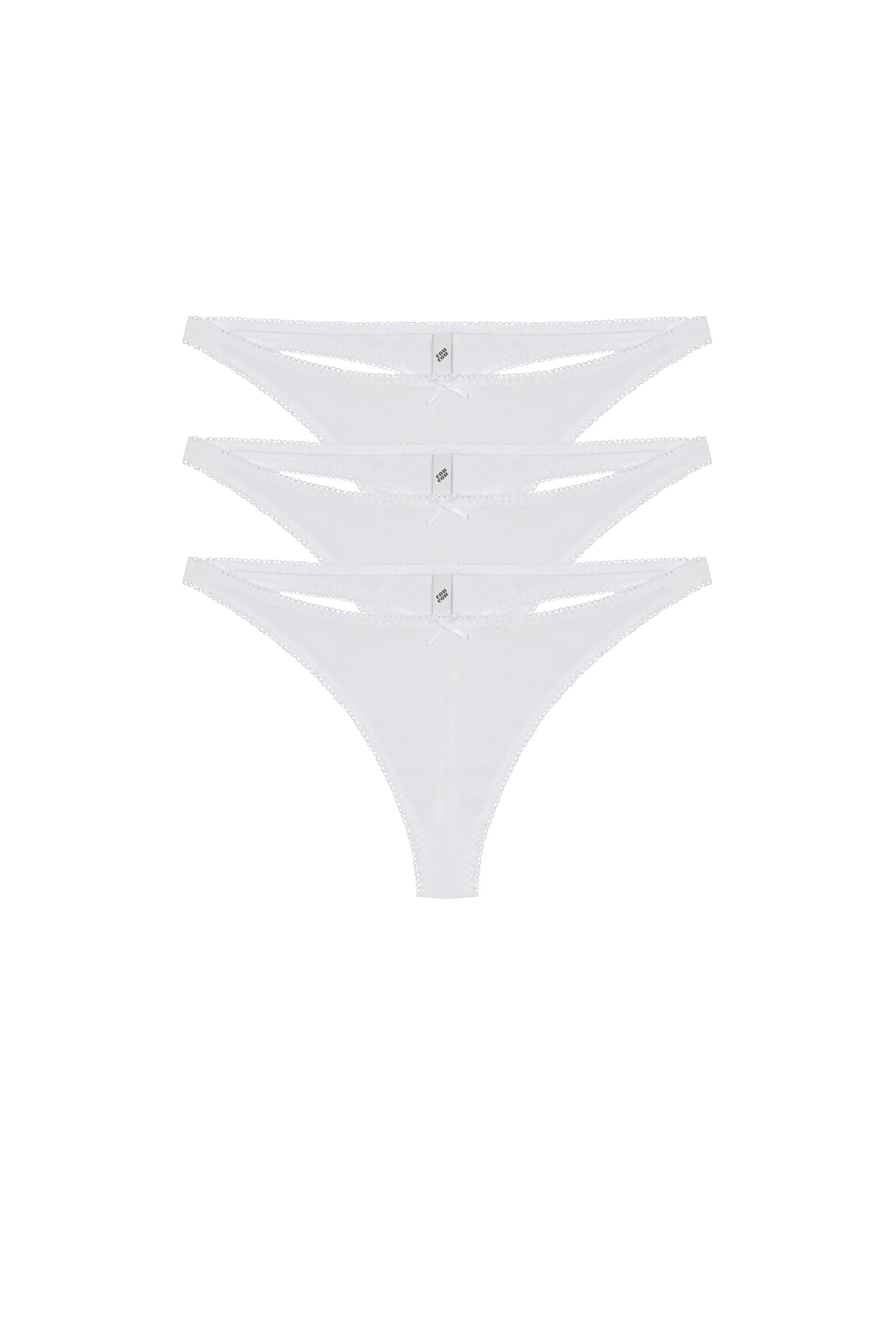 The Thong 3 Pack: Cotton Jersey White - Image 3