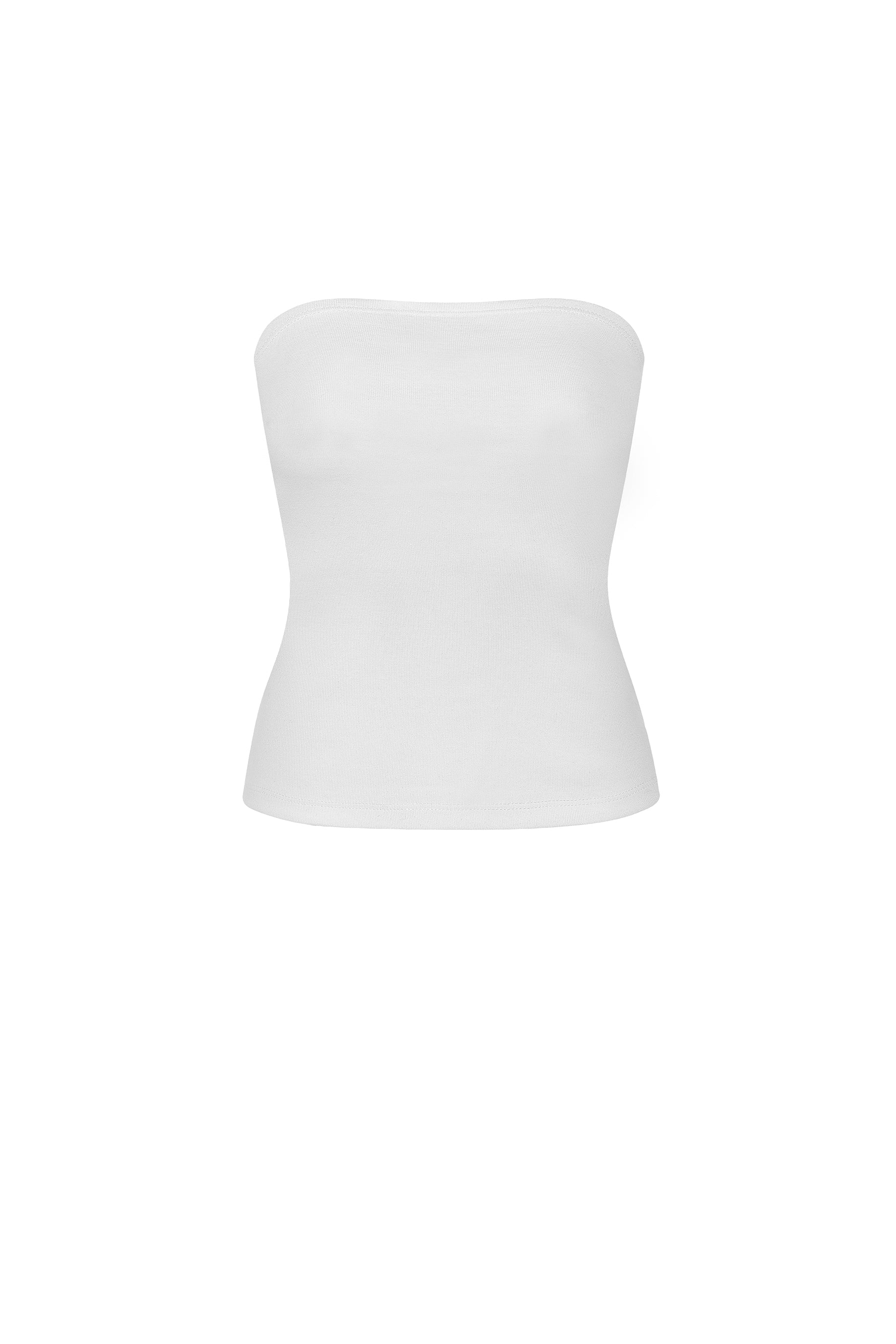 The Tube Top: White Cotton Jersey - Image 3
