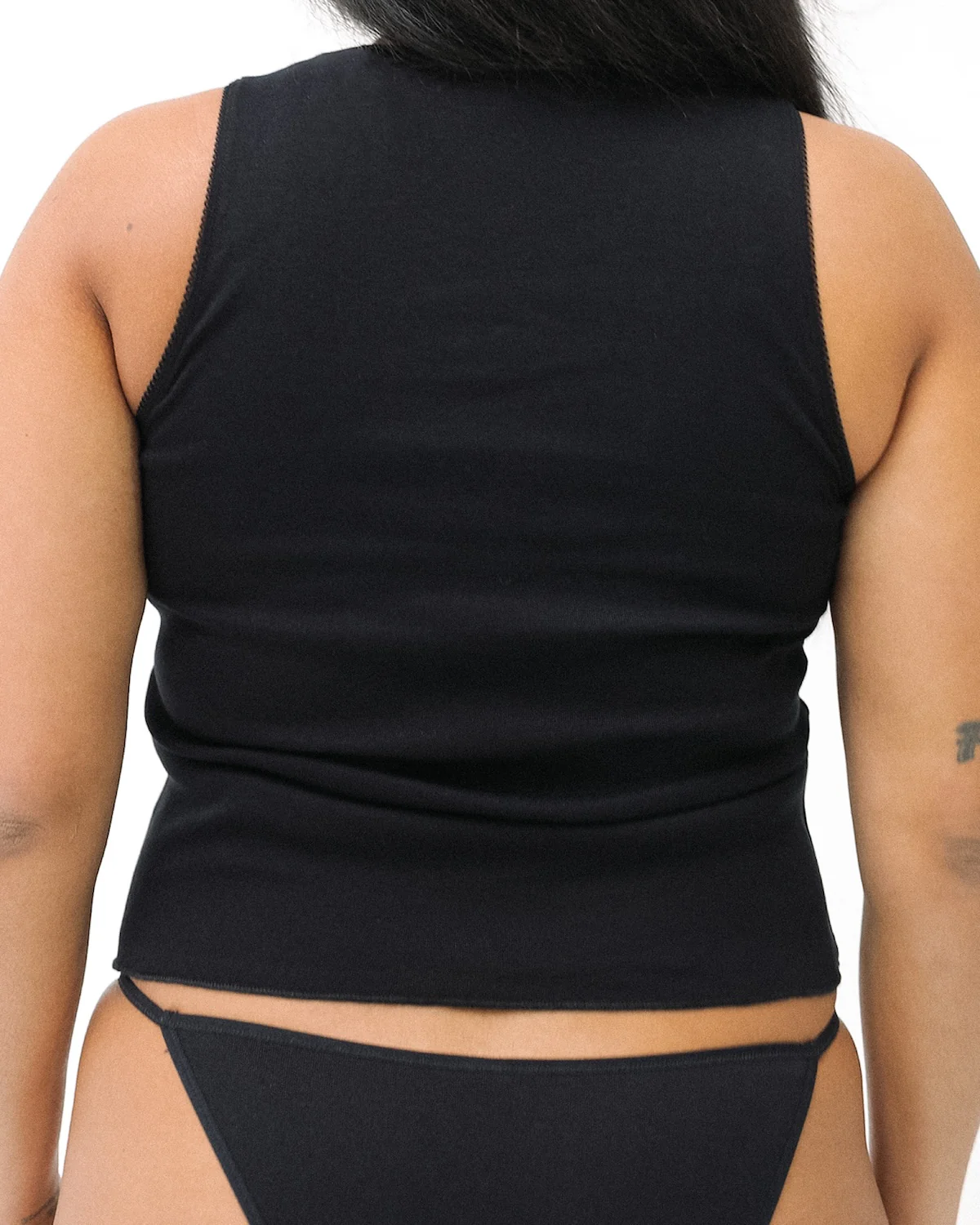 The Vest: Black Cotton Jersey - Image 7