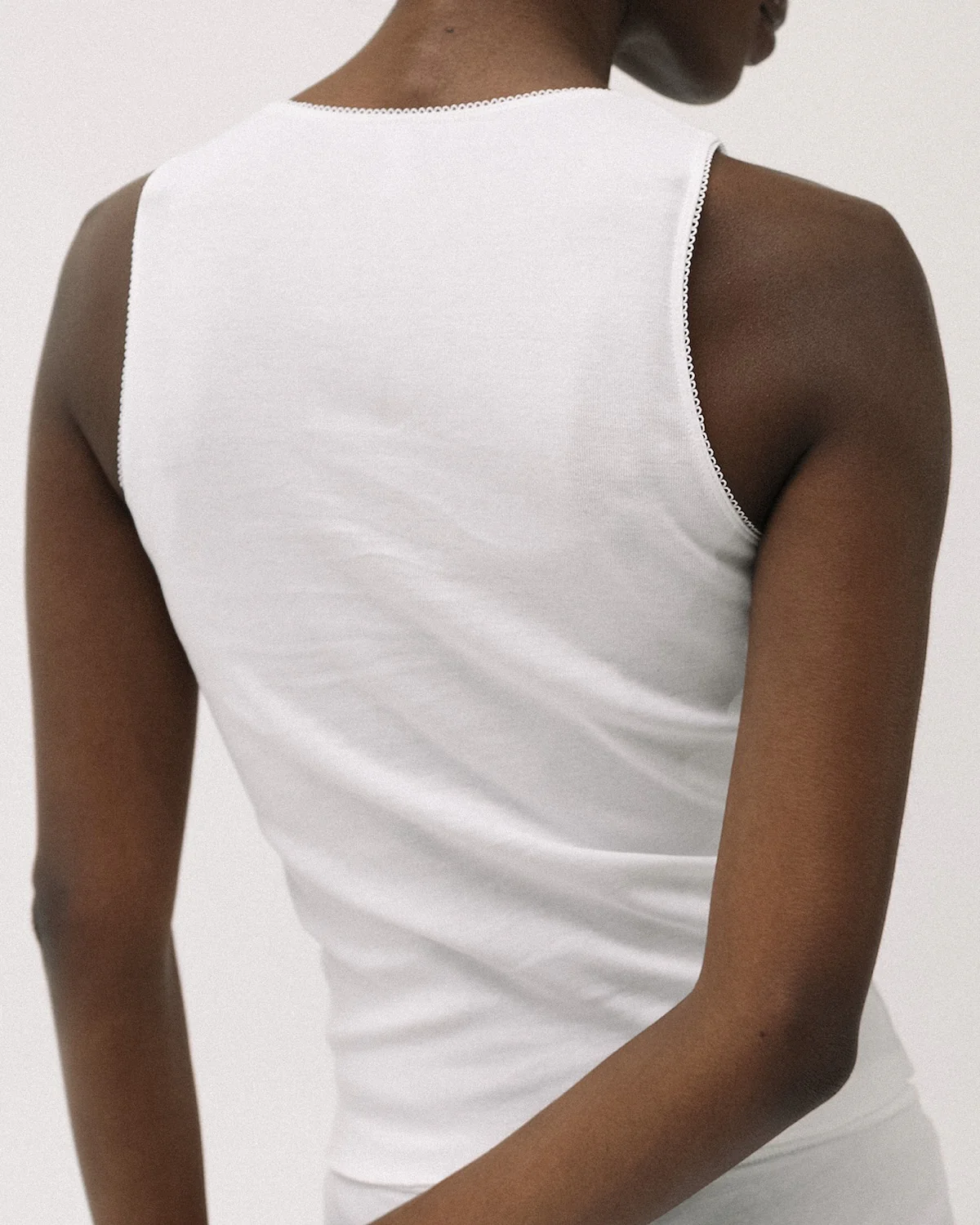 The Vest: White Cotton Jersey - Image 8