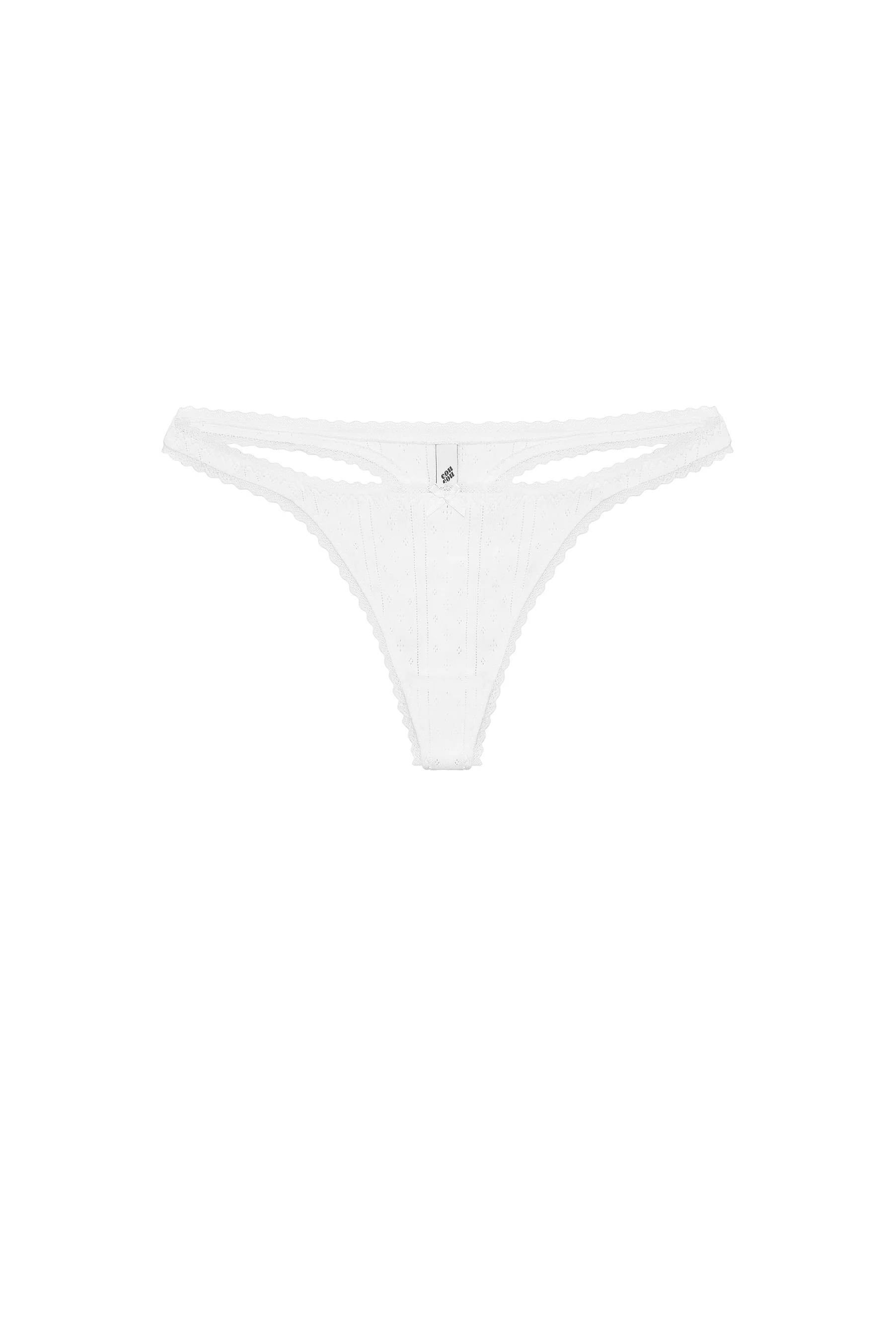 The Thong: White Pointelle - Image 3